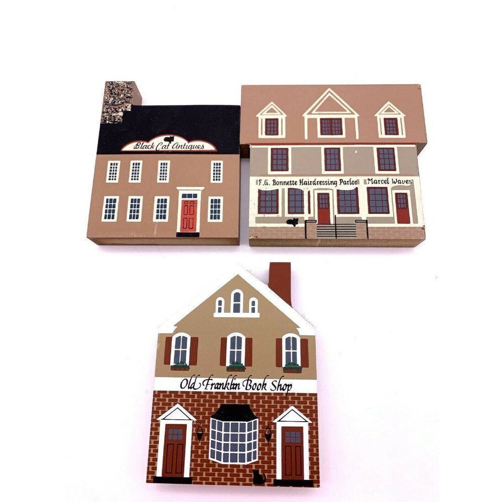 3 Vintage Cats Meow Village Series VII